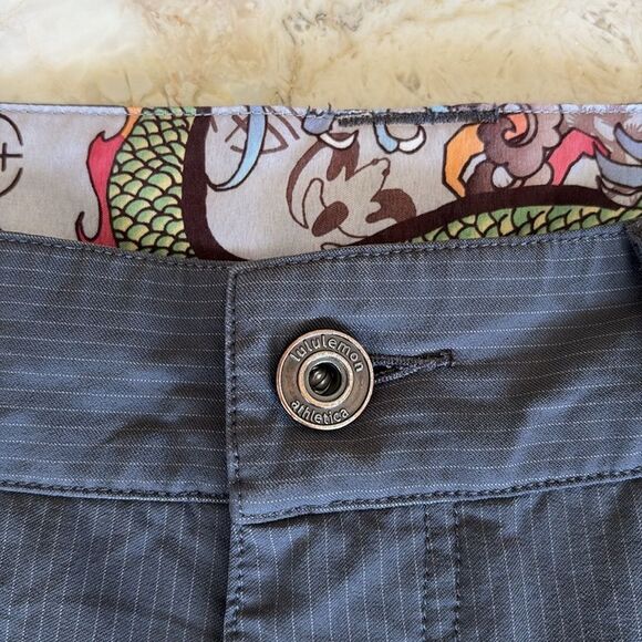 Lululemon Bermuda Shorts Wet Dry Warm Slate Grey Cargo Pockets - Picture 11 of 13
